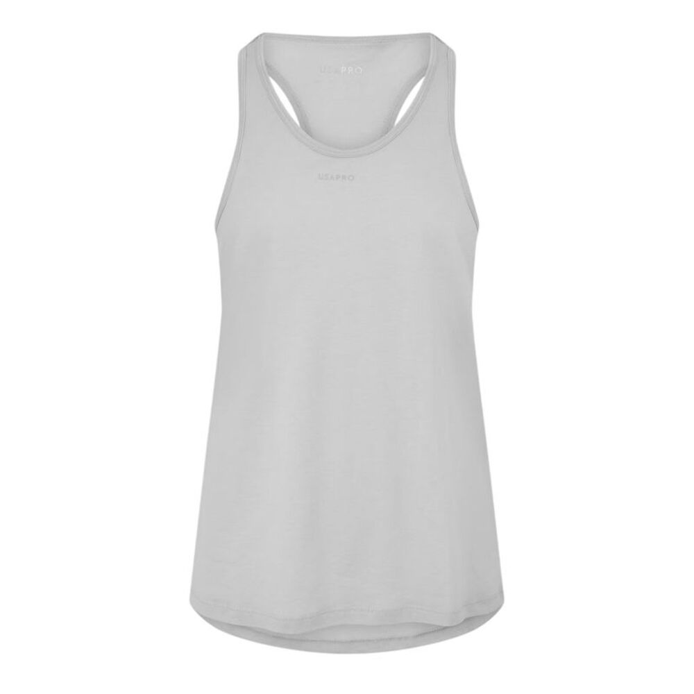 USA Womens/Ladies Racerback Tank Top / Grey Marl